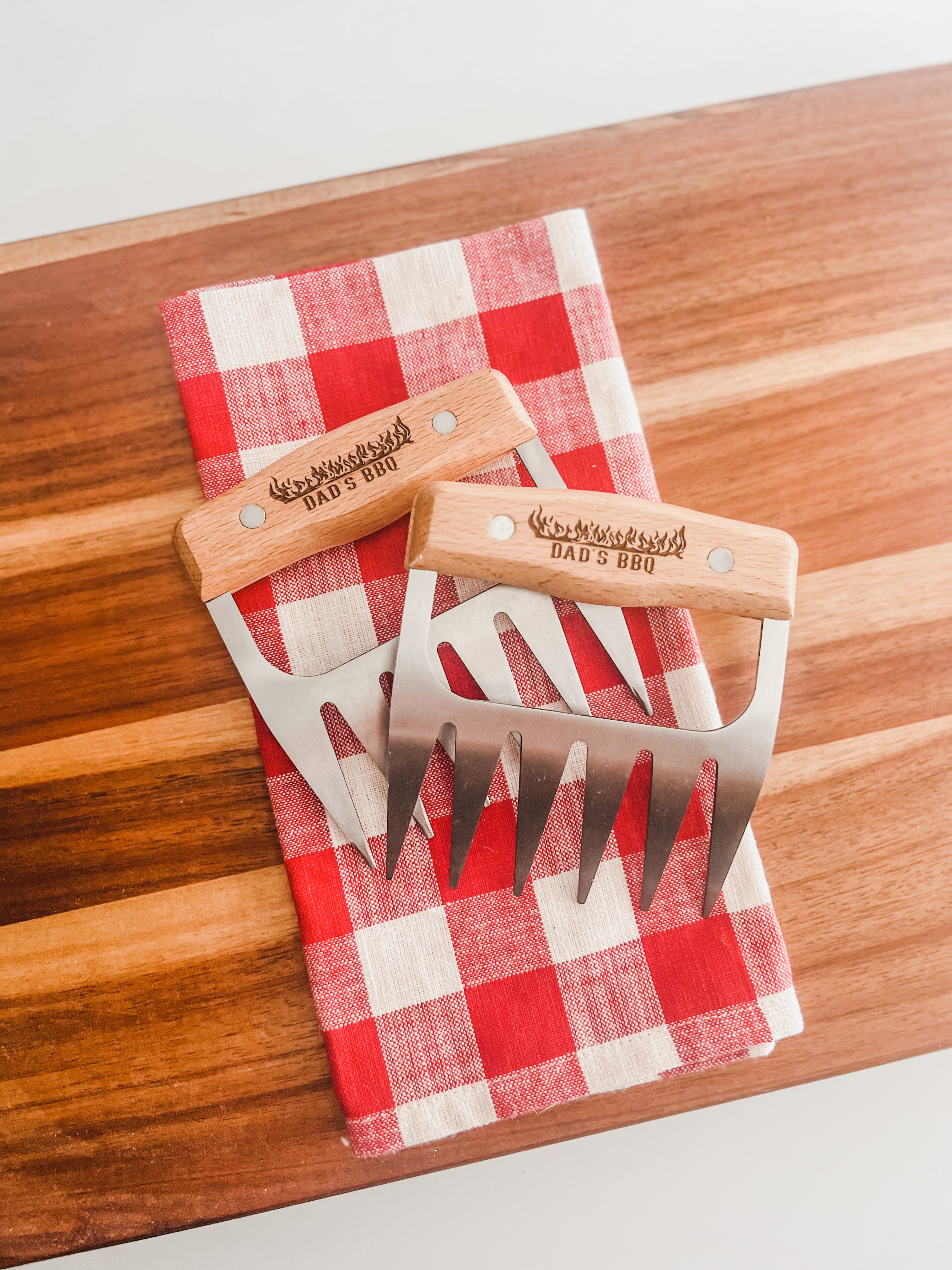 Personalised Meat Shredder Claws Set of 2-wooden and Stainless