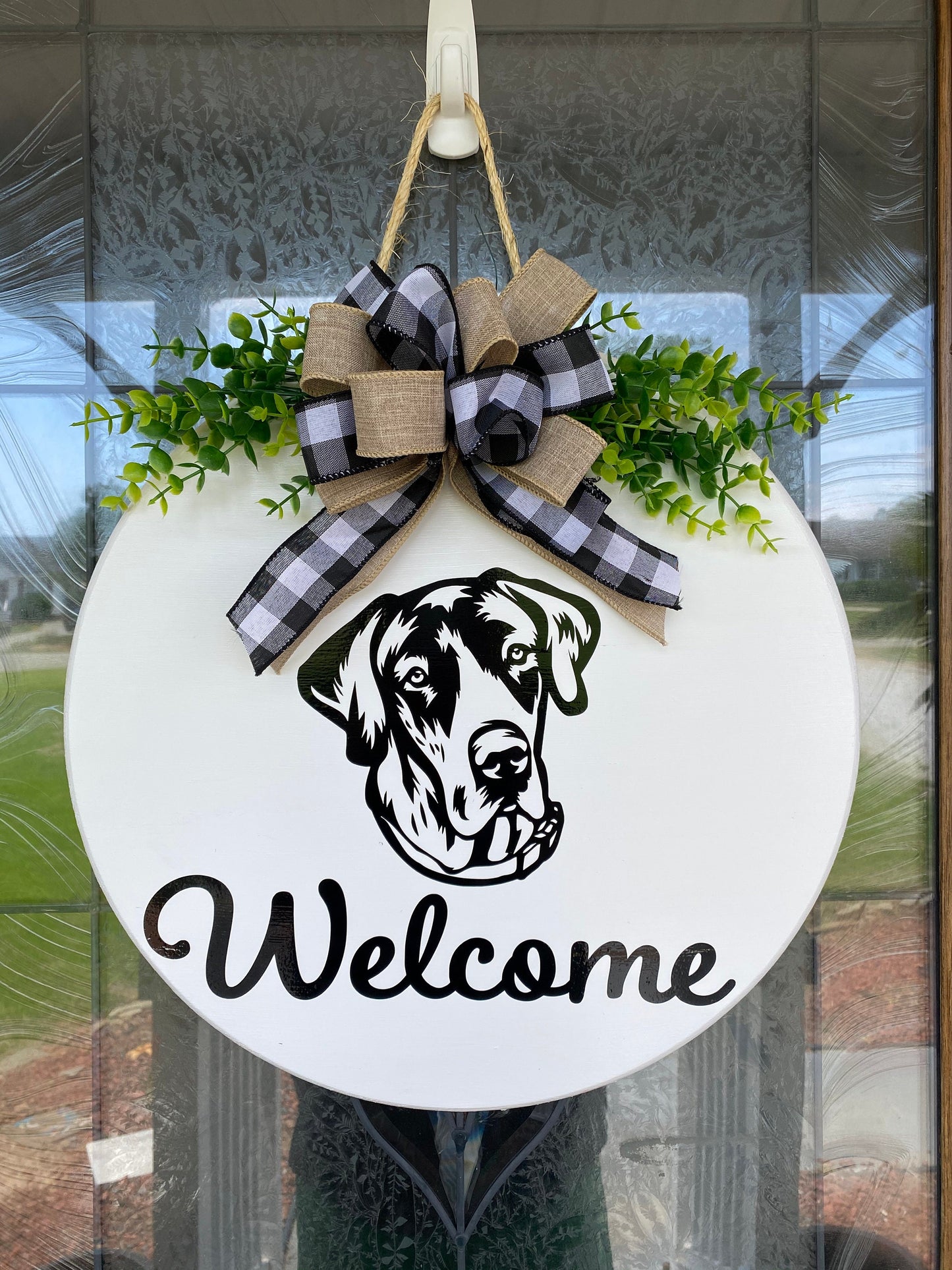 Great Dane Welcome Sign